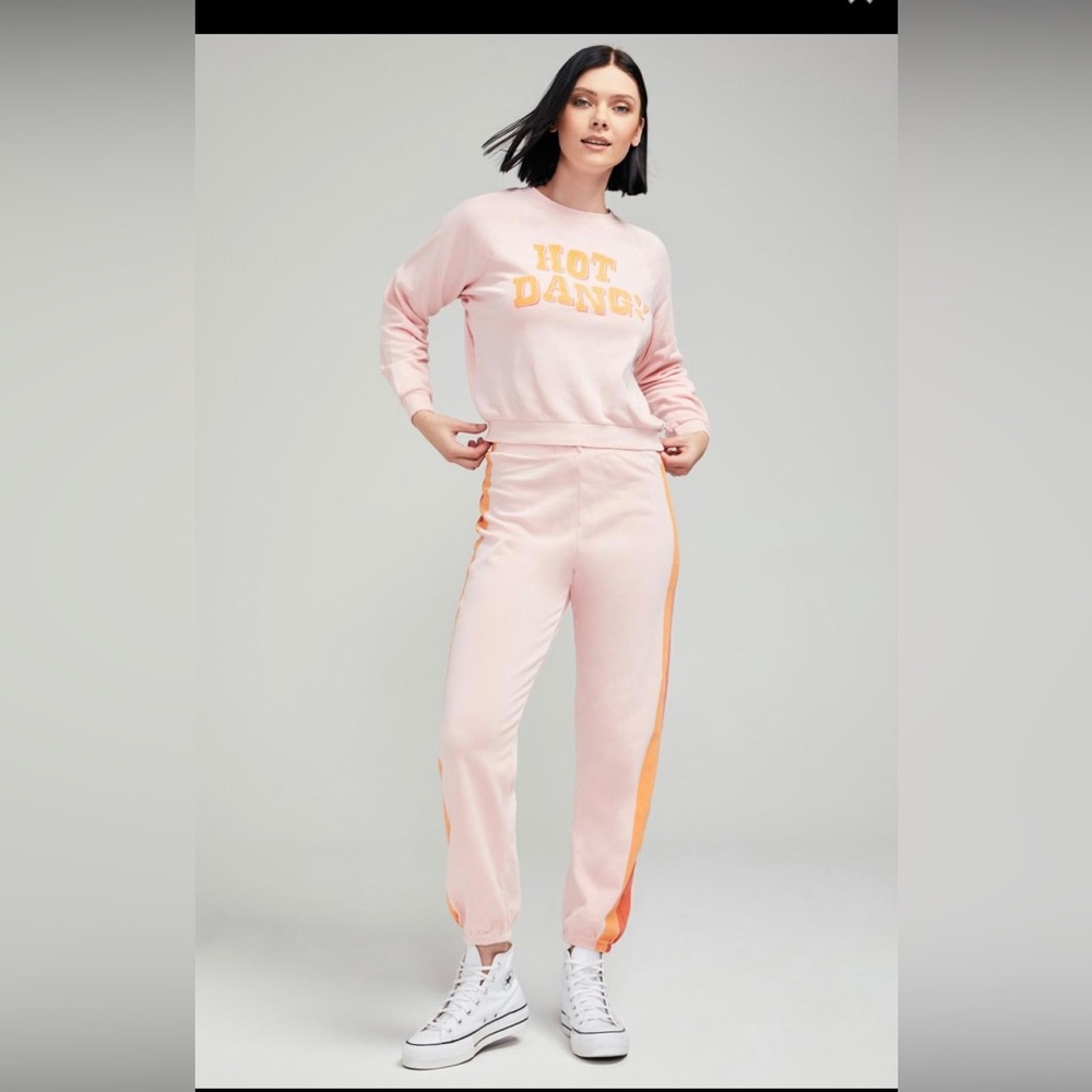Wildfox Hot Dang Easy Jogger Sweatpant. Size Large. NWT. Gossamer Pink.